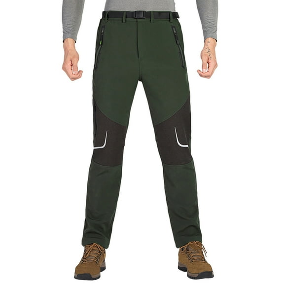 Hzgobj Men's Lightweight Hiking Travel Pants Safety Work Pant with Pockets Reflective Strip Industrial Pants Breathable Athletic Fishing Active Joggers Zipper Pockets