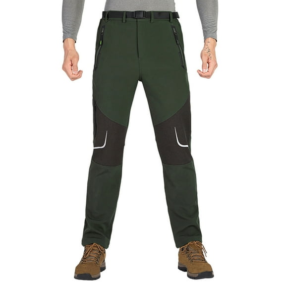 Hzgobj Men's Lightweight Hiking Travel Pants Safety Work Pant with Pockets Reflective Strip Industrial Pants Breathable Athletic Fishing Active Joggers Zipper Pockets