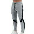 thumbnail image 1 of Hzgobj Mens Joggers Sweatpants Patchwork Tight Fitting Elastic Waist Athletic Fitness Sport Jogging Pants Slim Fit Workout Training Thigh Gym Jogger Pants with Pockets, 1 of 1