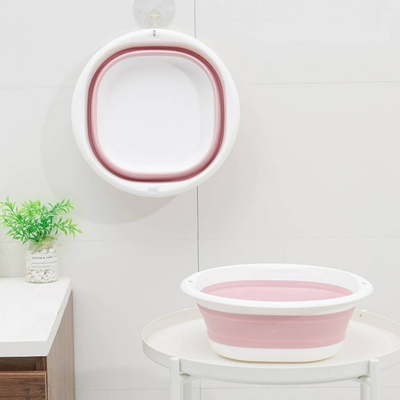 Hzgobj Multipurpose Foldable Washbasin,2026 Portable Collapsible Basin Space-Saving Lightweight Durable,Easy to Clean and Carry,Perfect for Camping Sink RV Travel and Household Laundry Use-Pink-S