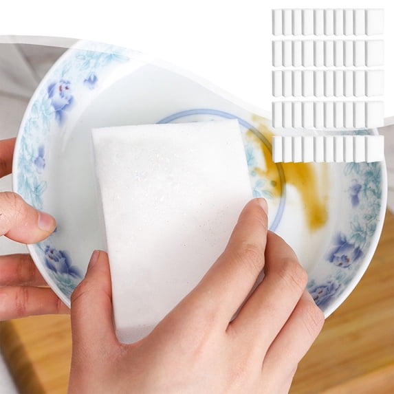 Hzgobj Nanoscale Cleaning Sponge Wipes 50PCS,Multipurpose Household Kitchen Dishwashing and Shoe Cleaning Eraser,High Absorption and Durable Scrubbing Power,Customizable for Hard-to-Reach Surfaces-A