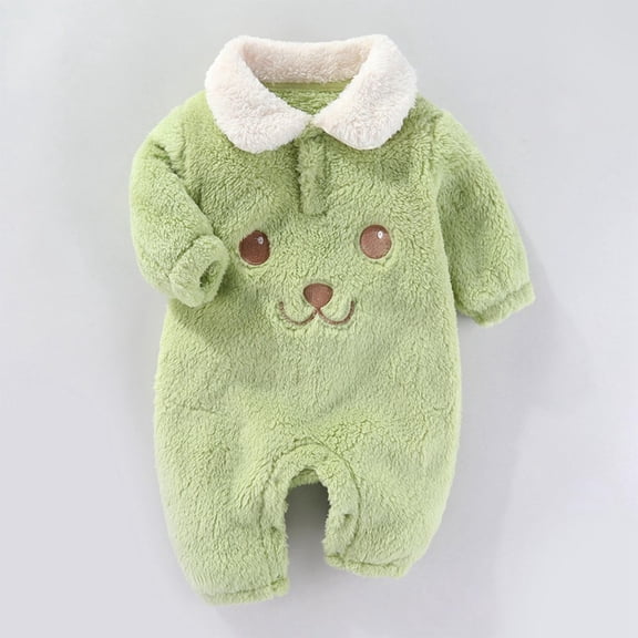 Hzgobj Newborn Fleece Footie Jumpsuit Hooded Warm Thicken Winter Outwear Snowsuit for Baby Girls and Boys