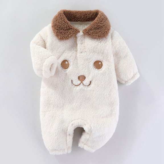 Hzgobj Newborn Fleece Footie Jumpsuit Hooded Warm Thicken Winter Outwear Snowsuit for Baby Girls and Boys