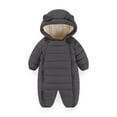 thumbnail image 1 of Hzgobj Thermal Hooded Coat Winter Outfits Waterproof Fabric Snowsuit Toddler Boys Girls Cute Romper Long Sleeve Hooded Jumpsuit Cute Plush Zipper Clothes, 1 of 7