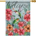 thumbnail image 1 of Hzppyz Welcome Spring Summer Decorative House Flag Hummingbird, Garden Yard Outdoor Big Burlap Bird Flag Flower Decor, Vintage Fall Autumn Farmhouse Seasonal Outside Decorations Double Sided 28 x 40, 1 of 10