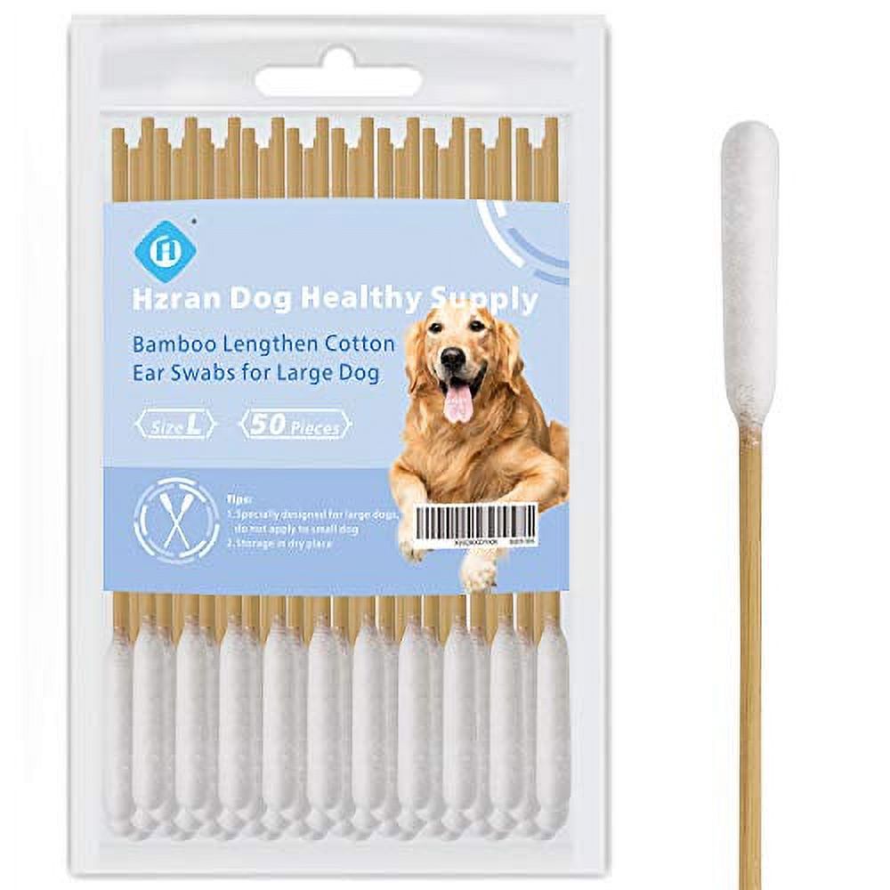 Hzran Cotton Buds for Dogs, 6 Inch Cotton Buds for Large Dog Ears