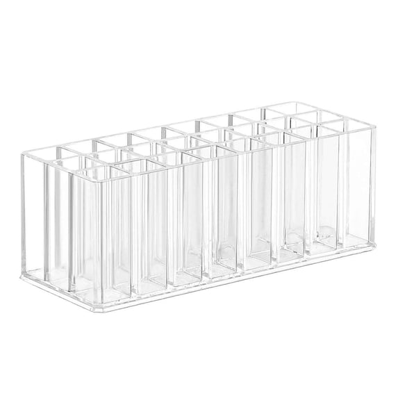 Hzrsly 24 Slots Lipstick Organizer, Acrylic Makeup Storage Display for Lipsticks, Lip Gloss, Brushes, and Bottles, Clear Acrylic Cosmetic Organizer for Dressing Table