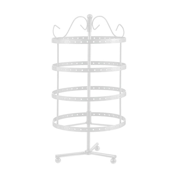 Hzrsly 4 Tier Rotating Earring Holder Organizer, Metal Jewelry Display Stand for Necklaces, Earrings, and Rings, Ideal for Home Storage and Gifts for Women