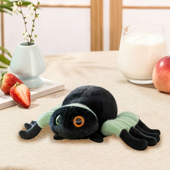 Hzrsly 8"x12" Big-Eyed Spider Plush Doll - Adorable and Unique Plush Toy for Kids and Adults - Perfect Gift for Spider Lovers and Collectors(Green)