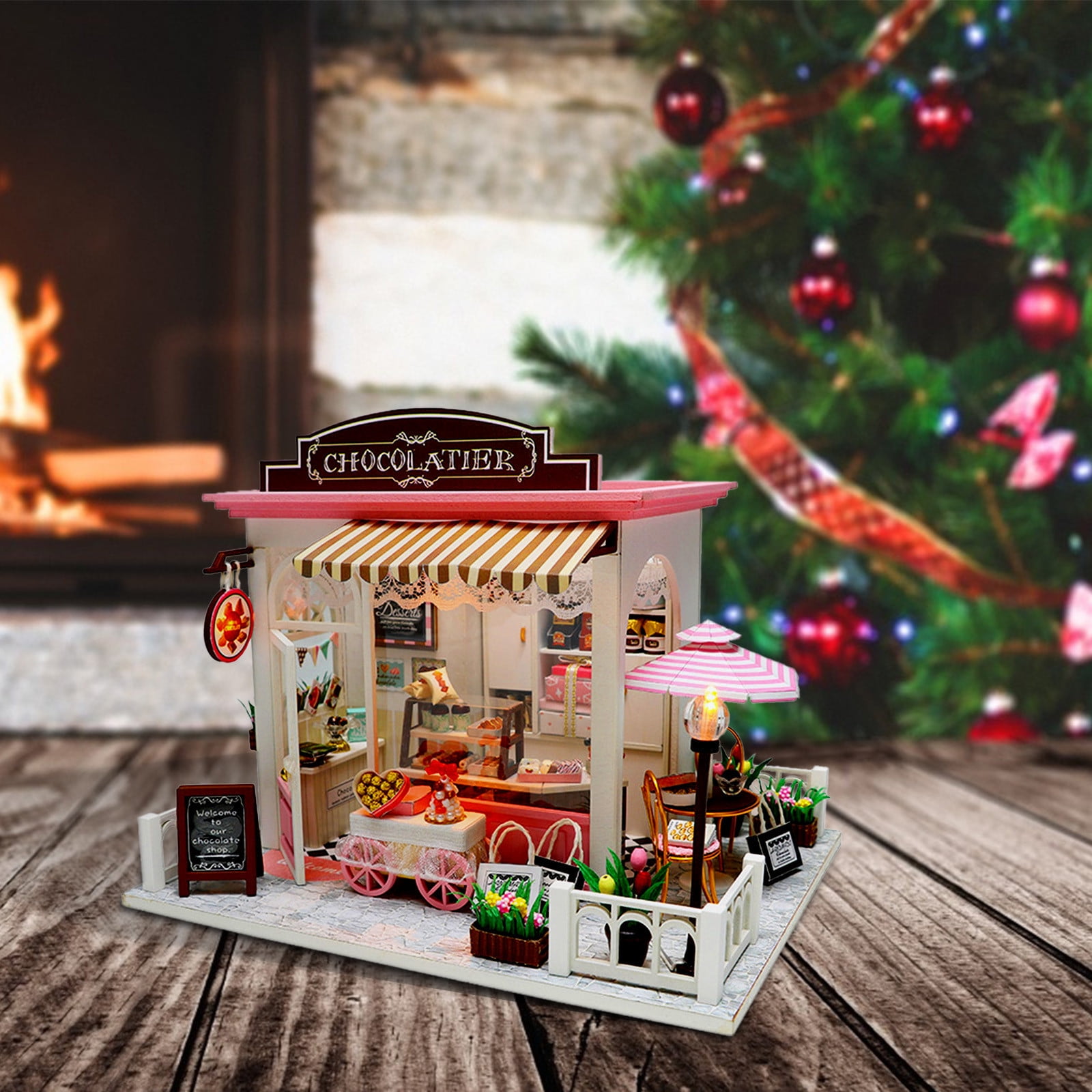 Hzrsly 8x8x6.3in Dollhouse Miniature with Furniture,DIY Dollhouse Kit ...