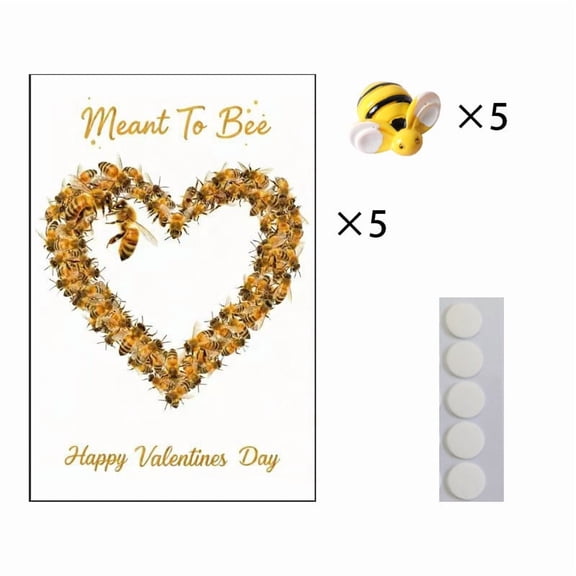 Hzrsly Bee Themed Greeting Card with Mini Figurine Gift Set for Beekeeper Nature Lover Holiday