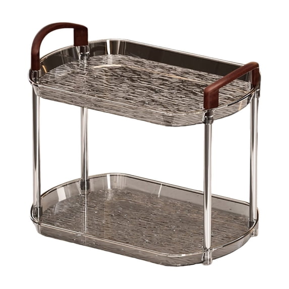 Hzrsly Clear Plastic Bathroom Storage Rack, 2-Layer Desktop Organizer for Cosmetics, Ornaments, and Daily Essentials, Versatile Shelving for Home and Office Use
