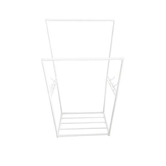 Hzrsly Double Pole Clothes Hanger Multifunctional Iron Rack for Organizing Clothes Pants Skirts Storage Solution for Bedroom Living Space