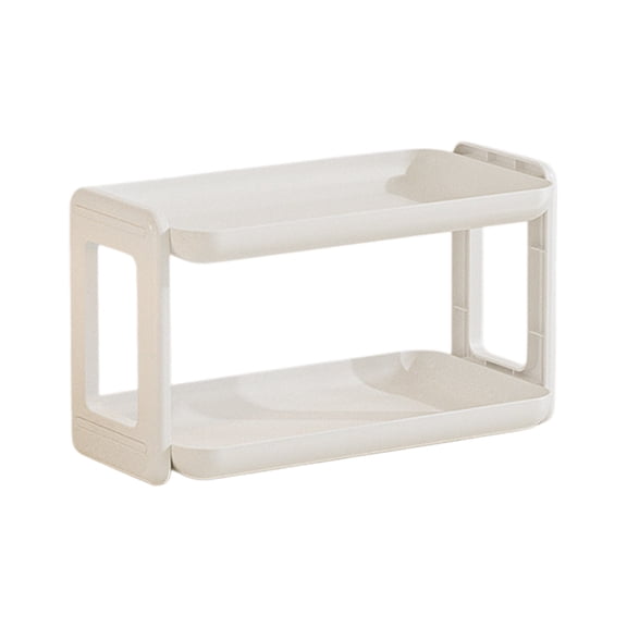 Hzrsly Double-layer Desk Organizer, Mail Rack for Desk Organization, Kitchen Spice Rack, Bathroom Countertop Storage, Easy Assembly, Durable Plastic, Modular Design