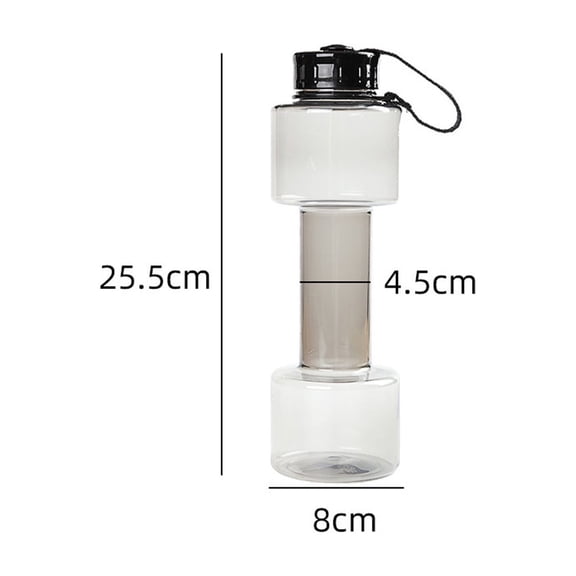 Hzrsly Dumbbell Water Bottle 700ml Portable Hydration Container Lightweight Polypropylene Ideal for Gym Outdoor Activities Leak-proof Design for Easy Carry