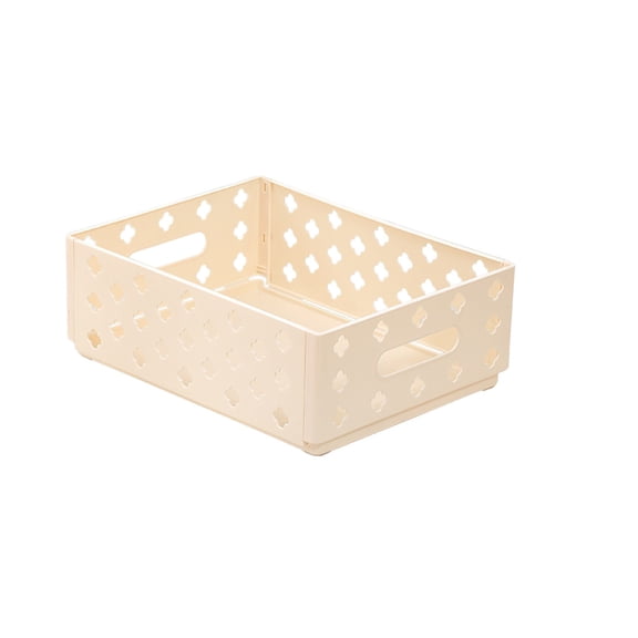 Hzrsly Foldable Multifunctional Storage Box Plastic with Hollow Holes for Kitchen Desk Cosmetics Vanity