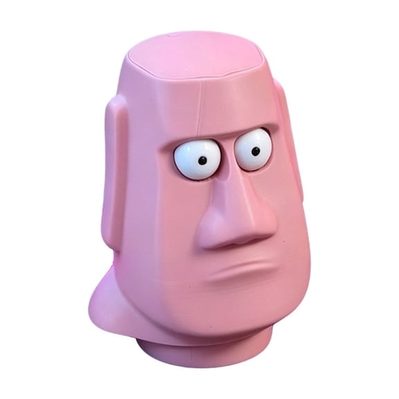 Hzrsly Funny Moai Statue Fidget Toy Stress Relief Desk Decor Cute Anxiety Relief Gift for Kids and Adults Interactive Eye-Popping Mechanism Unique Office Accessory
