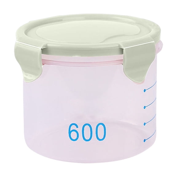 Hzrsly Graduated Round Storage Jars Food Grade Plastic with Airtight Lid and Scale for Kitchen Grain Coffee Bean Tea Flour