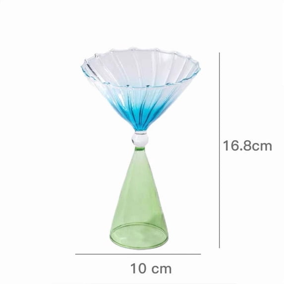 Hzrsly Hand Blown Irregular Cocktail Wine Glass Gradient Modern Design Reusable and Elegant Cup for Red Wine, Champagne, and Cocktails