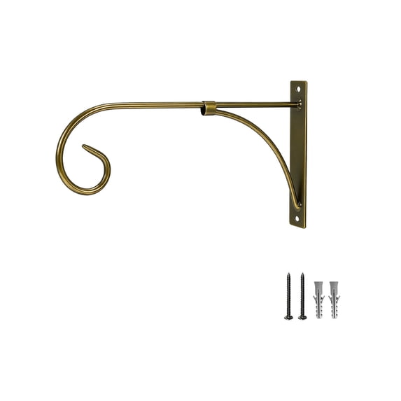 Hzrsly Heavy Duty Metal Wall Mount Hanger Bracket, Decorative Scroll Hook for Flower Baskets, Lanterns, Bird Feeders, Sturdy Outdoor Planter Support, Garden and Patio Decor