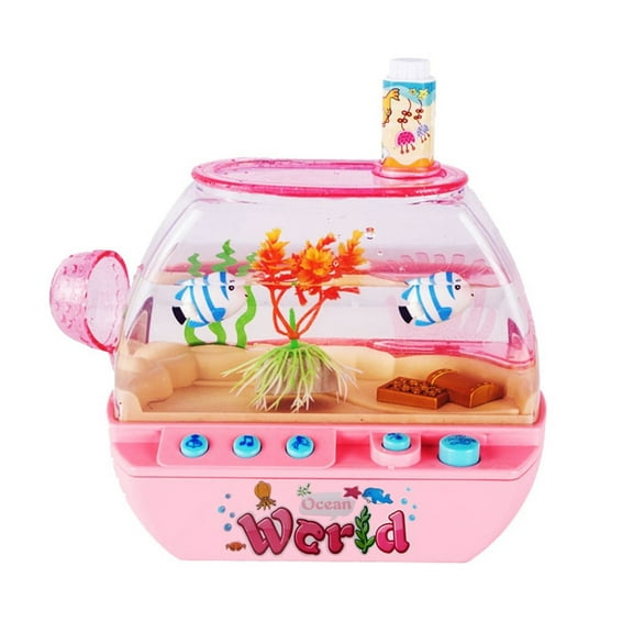 Hzrsly Interactive Kids Aquarium Set - Simulation Electric Fish Tank Toy with Lighting, Music, and Breeding Experience - Perfect for Indoor Play, Games, and Parties(Pink)