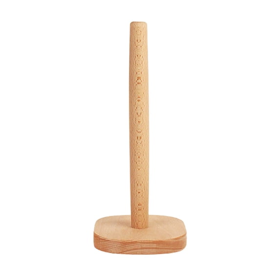 Hzrsly Japanese-style Beech Wood Paper Towel Rack, Vertical Paper Shelf for Kitchen & Bathroom, Compact Non-Slip Storage Stand for Cling Film & Towel Arrangement