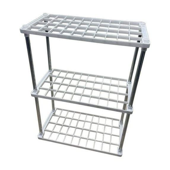 Hzrsly Light Duty 4 Shelf Ventilated Storage Organizer Unit for Kitchen, Bathroom, Garage, Durable Plastic/Iron Freestanding Shelving Rack for Home Organization