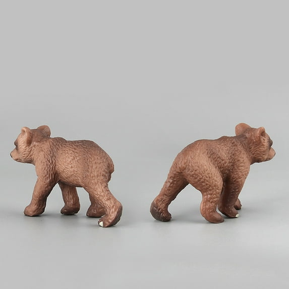 Hzrsly Mini Animal Adventure Replicas - Brown Bear from Hand Painted Realistic Brown Bear Figure. Small Plastic Animal Figurines & Animal Party Favors(Walking little brown bear)