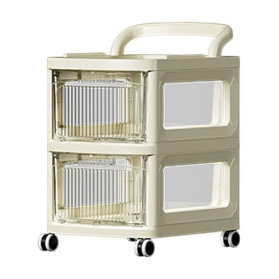 Hzrsly Multi-Layer Transparent Storage Rack, Movable Trolley for Kitchen, Bathroom & Living Room, Versatile Plastic Shelf with Wheels for Efficient Space Utilization and Organization