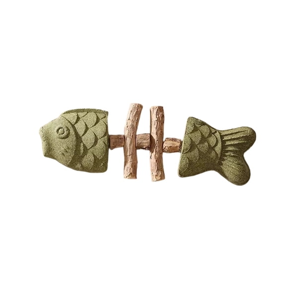 Hzrsly Natural Fishbone Catnip Silvervine Chew Toy for Cats with Enhanced Stimulation and Healthy Teeth Maintenance, Interactive and Engaging Cat Enrichment Toy