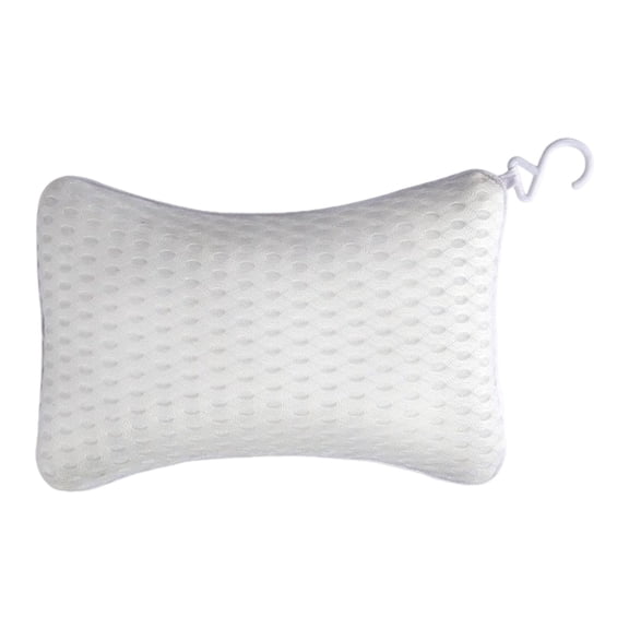 Hzrsly Rectangular Bath Pillow with Suction Cups for Head and Neck Support Comfortable Bathtub Pillow for Spa and Shower Relaxation Quick-Drying Mesh Fabric
