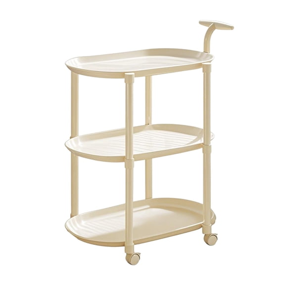 Hzrsly Rolling Side Table with Wheels, Mobile End Table for Living Room, Portable Nightstand and Storage Organizer, 2-Tier Shelves for Small Spaces, Sturdy Plastic Construction