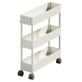 thumbnail image 1 of Hzrsly Slim Space-saving Bathroom and Laundry Organizer Rack on Wheels, Versatile Plastic Storage with 3 Shelves and Lockable Wheels for Easy Mobility and Maximum Efficiency, 1 of 6