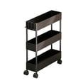 thumbnail image 1 of Hzrsly Slim Space-saving Organizer Rack for Bathroom and Laundry Room, Mobile Storage Unit on Wheels with 3 Shelves and Side Hooks for Shampoo, Detergent, Towels, and Supplies, 1 of 6