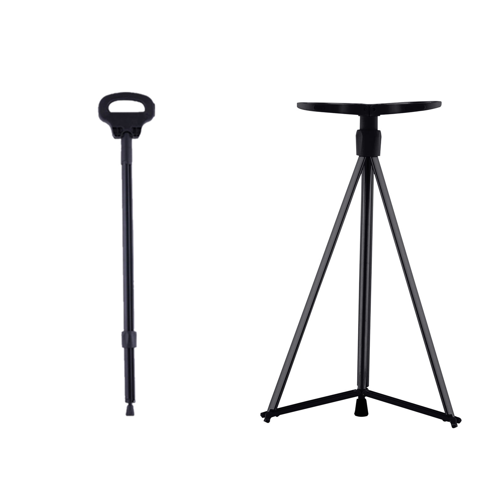Hzrsly Walking Poles Walking Stick,Folding Seat,Trekking Poles with Lightweight Chair Seat,Non