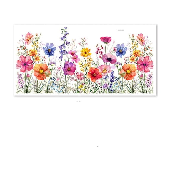 Hzrsly Watercolor Floral Wall Decals Removable PVC Stickers for Home Decor Kitchens Bedrooms Living Rooms Easy DIY Art