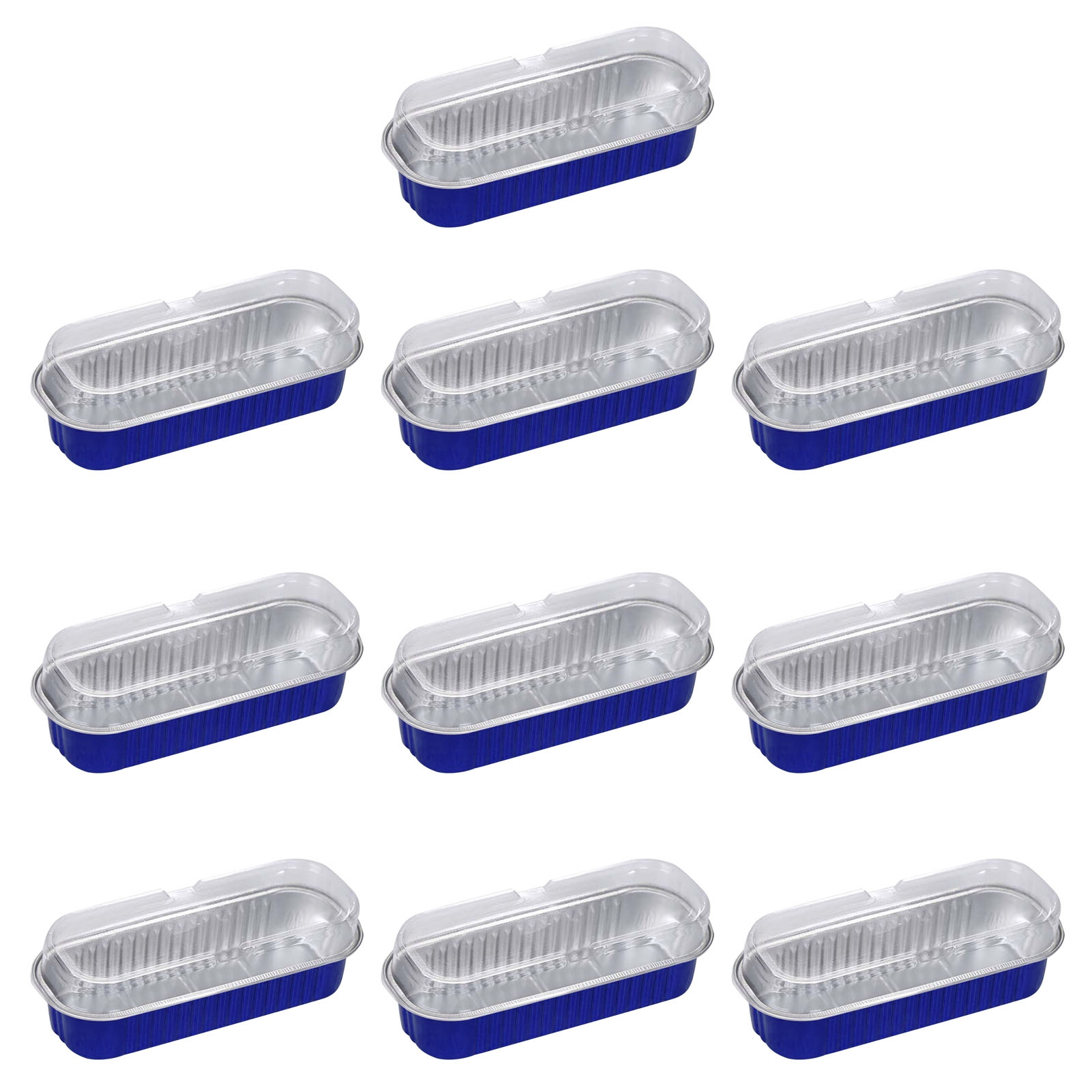 Hzsb 1 Set Rectangle Cake Pan Food Grade Heat-Resistant Disposable Vibrant Color Microwave Safe Multipurpose with Lid Aluminum Foil Pan Rectangle Baking Container Kitchen Supplies