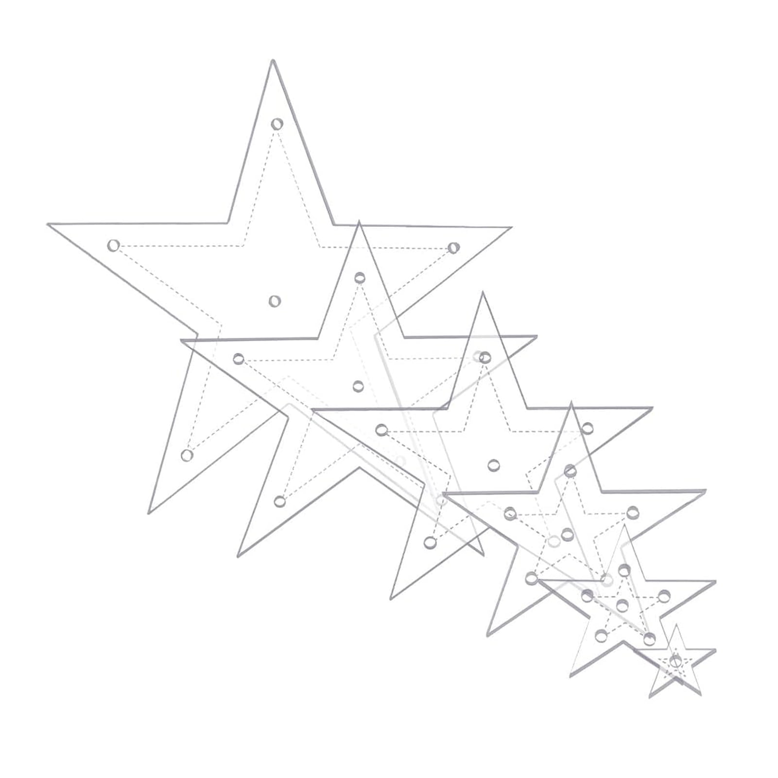 Hzsb 6Pcs Star Sewing Template Acrylic Quilting Stencils DIY Crafts Hzsb 6Pcs Star Sewing Template Acrylic Quilting Stencils DIY Crafts
