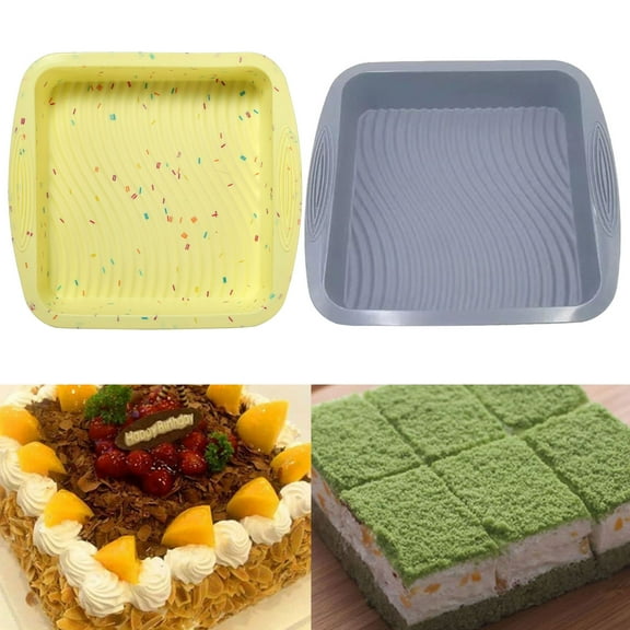Hzsb 9 Inch Nonstick Square Cake Pan Easy Release Non-Slip High Temperature Resistant Silicone Cake Mold Baking Pan DIY Supplies