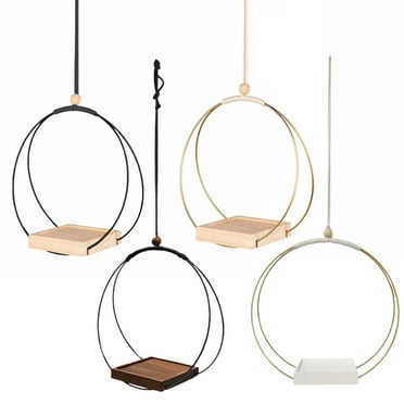 Hzsb Hanging Plant Stand Multi-Purpose Flower Pots Holder with Wooden Base Indoor Space-saving Plant Holder Gift for Mom Plant Lovers Housewarming
