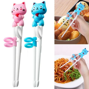 Hzsb Kids Chopsticks Set 2 Pairs Easy-to-use Reusable Educational Chopsticks with Cute Animal Designs