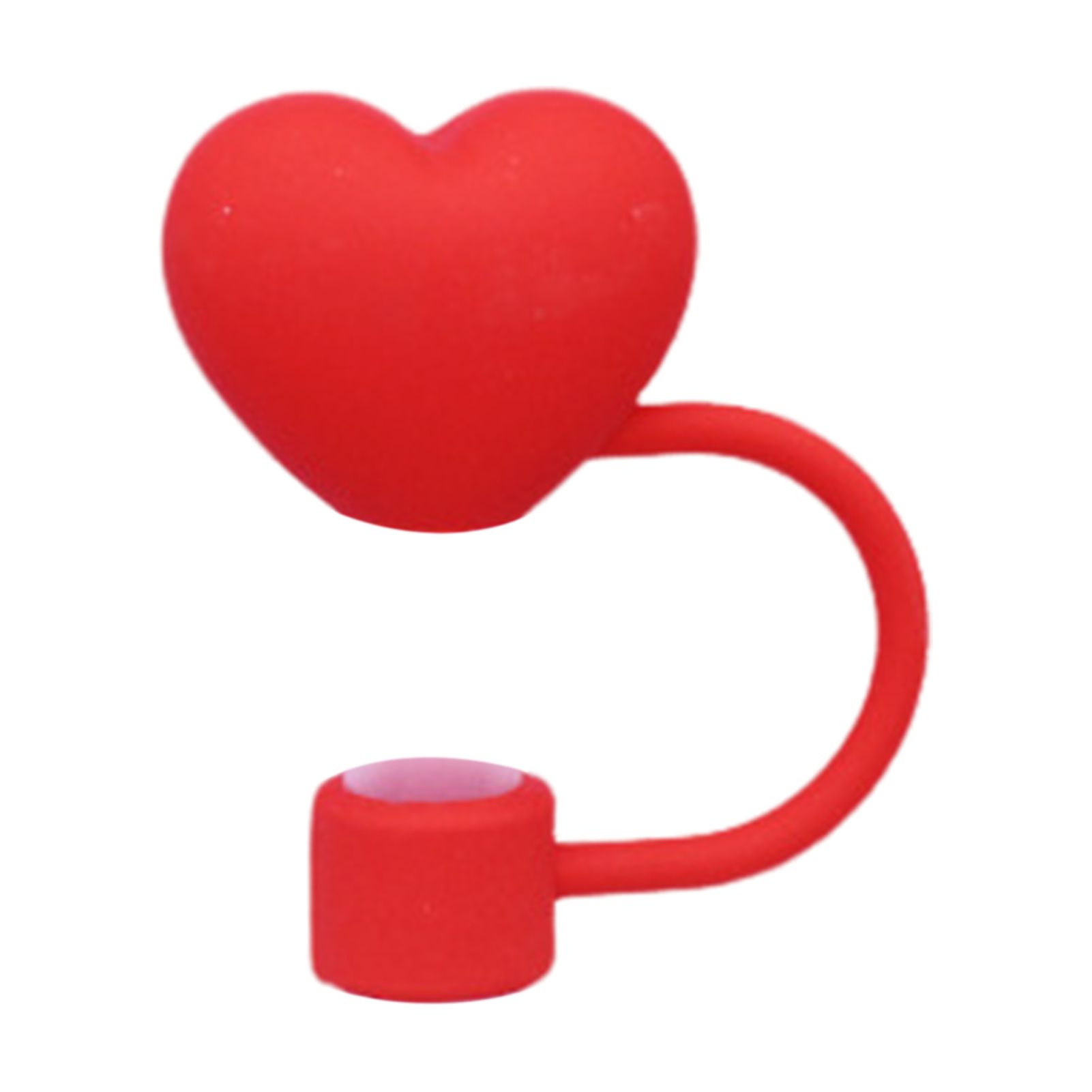 Hzsb Love Heart Straw Cover Food Grade Silicone Reusable Dustproof