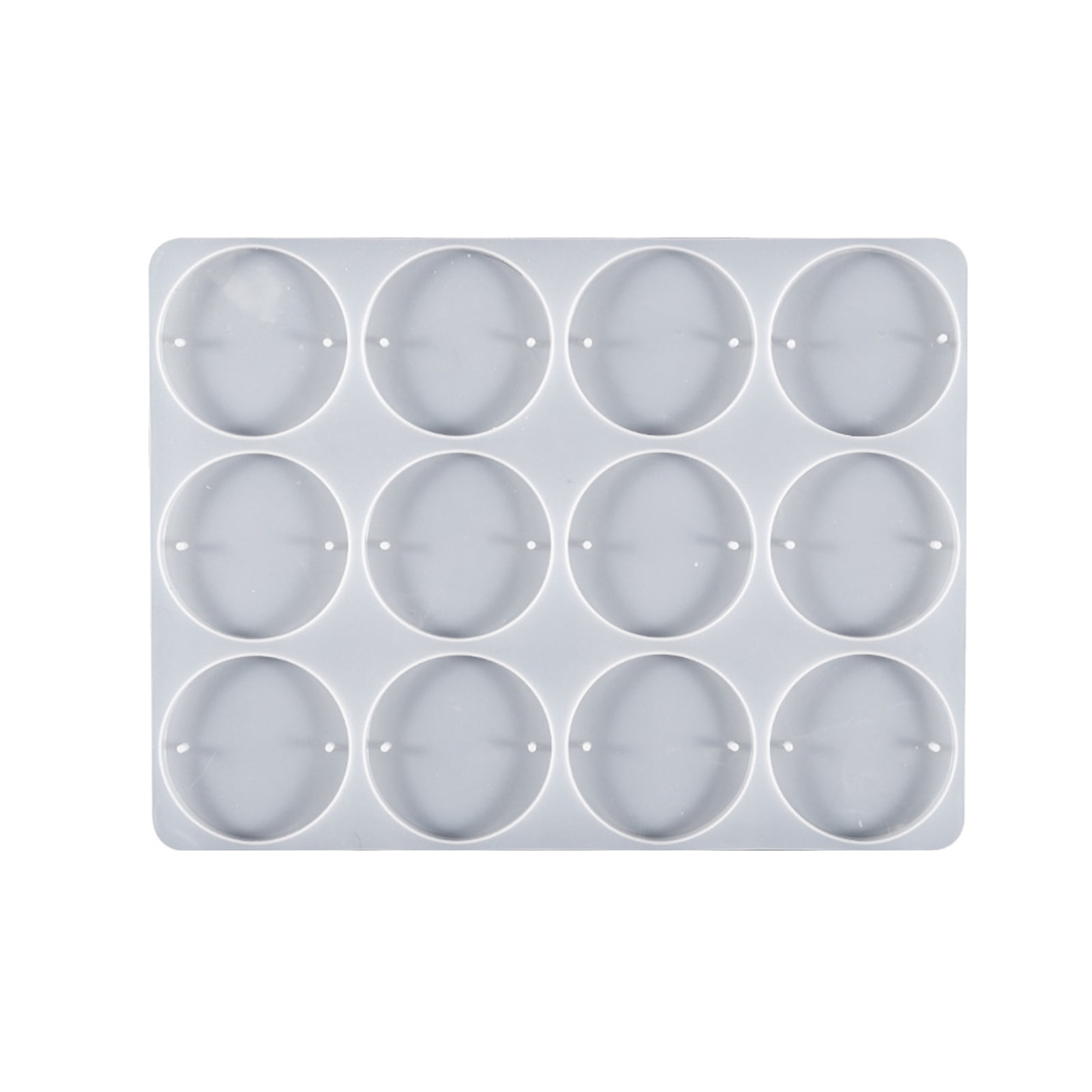 Hzsb Round Silicone Mold 9 Cavity Circle Button Pendant Resin Epoxy ...