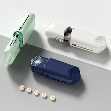 Hzsb Small Pill Cutter Organizer Telescopic Design BPA-free Easy to Use Compact Size Portable Pills Cutter Splitter Tablets Dispenser