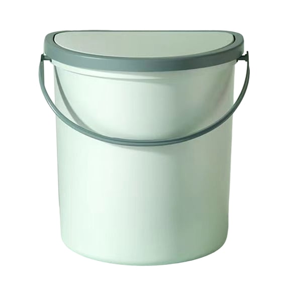 Hzsb Trash Can with Handle Wall Mounted Semi-Circular Wide Open Self-Adhesive Waste Bin
