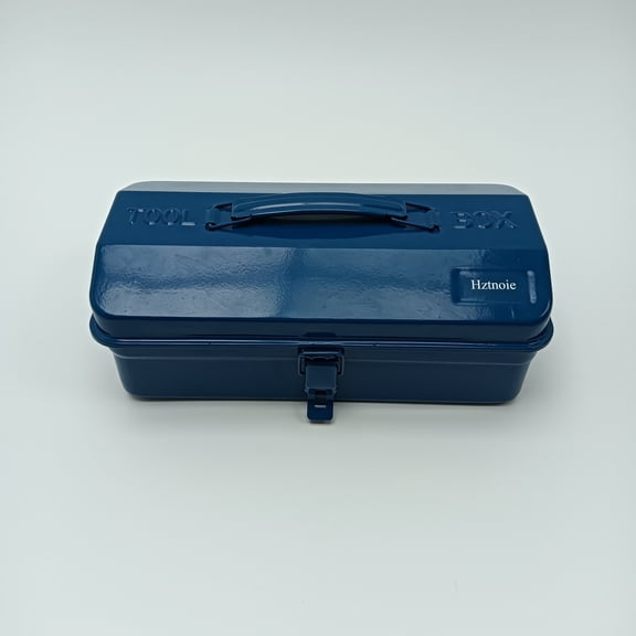 Hztnoie Tool boxes of metal, empty Wear-Resistant Metal Tool Box, Blue, Portable with Handle