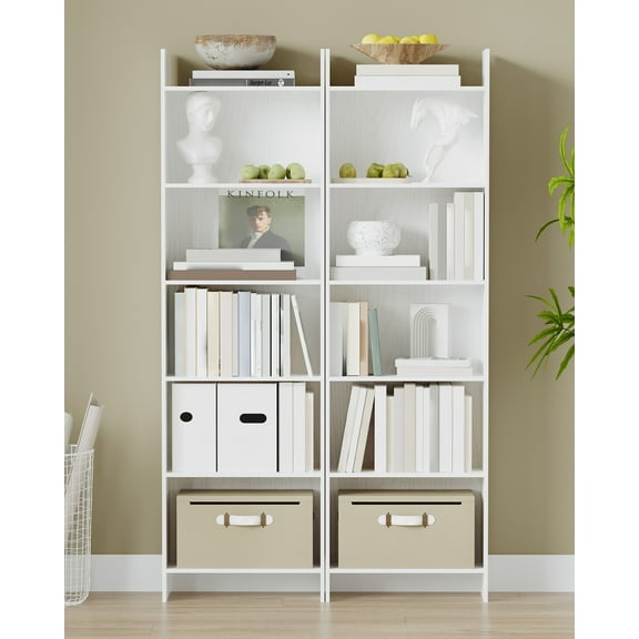 Hzuaneri 6-Tier Bookshelves and Bookcases Cabinet, Floor Standing Display Storage Shelves 01103XBC