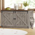 thumbnail image 1 of Hzuaneri Cat Litter Box Enclosure, Hidden Litter Box Furniture with Divider, 1 of 6