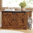 thumbnail image 1 of Hzuaneri Cat Litter Box Enclosure with Divider, Hidden Litter Box Furniture for 2 Cats, Rustic Brown, 1 of 6