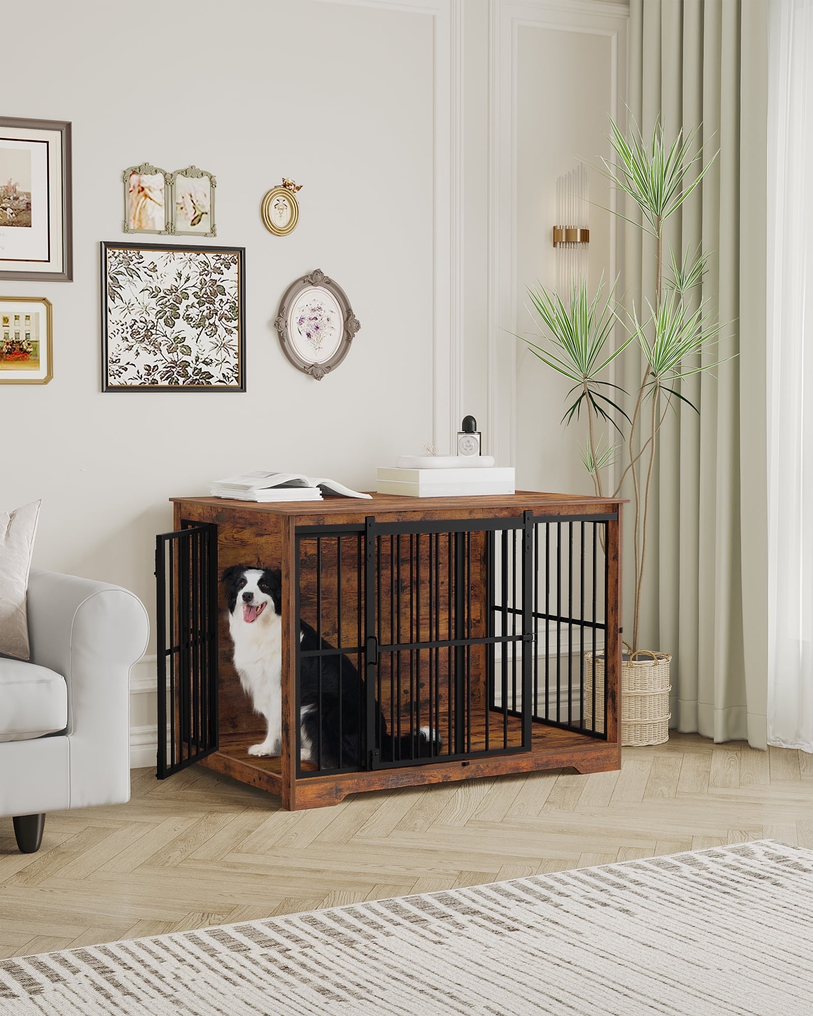 NEIGHBORHOOD CI HARD CRATE★251MYNH-AC08 Hzuaneri Heavy-Duty Furniture Style Dog Crate, Double Doors, Metal